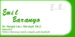 emil baranyo business card